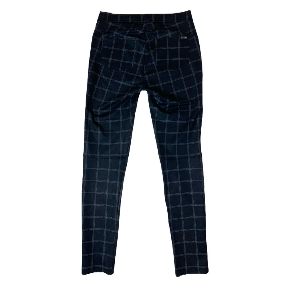 Sanctuary Dark Blue Window Pane Plaid Leggings Size Small - Picture 2 of 4